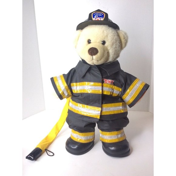 Build A Bear FDNY New York Fireman Firefigter Plush Stuffed...